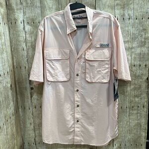 NWT Men’s Small Pink Bimini Bay Vented Fishing Shirt UPF 35 UV Protection